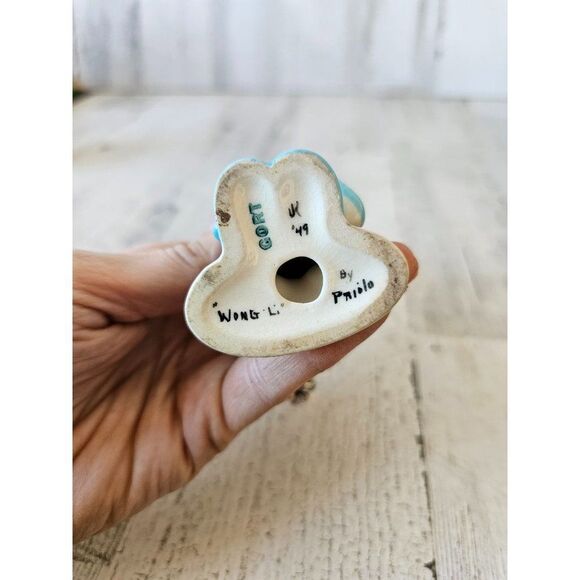 Gort wong li blue vintage boy Buddha Monk figurine Chinese Japanese priolo statu - Picture 9 of 9